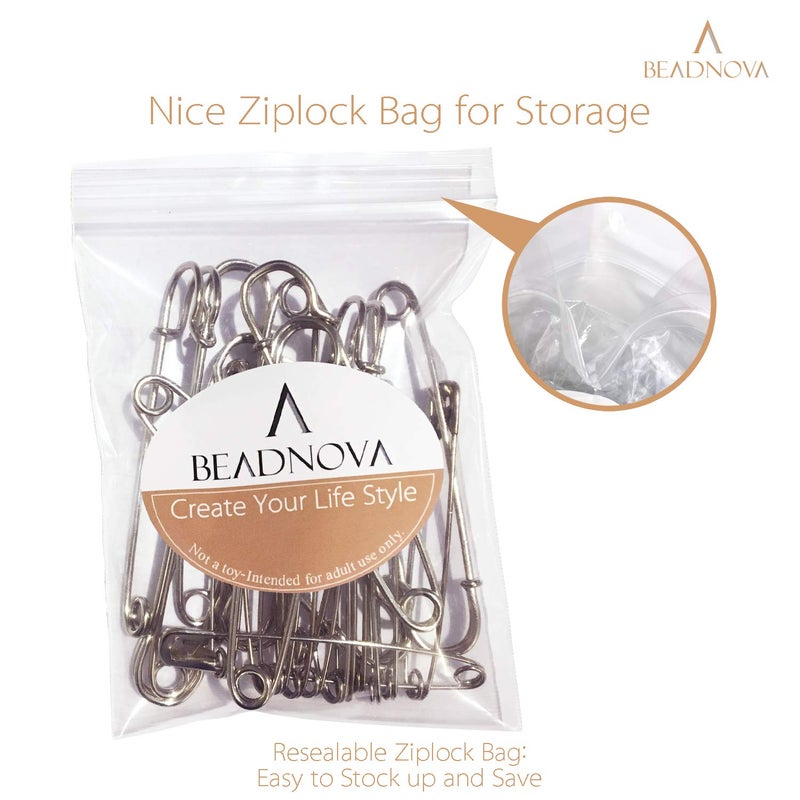 BEADNOVA 4 Inch Large Safety Pins for Clothes Big Heavy Giant Safety Pin for Fashion, Sewing, Quilting, Blankets, Upholstery, Laundry and Craft (10cm, 20pcs) - Image 5